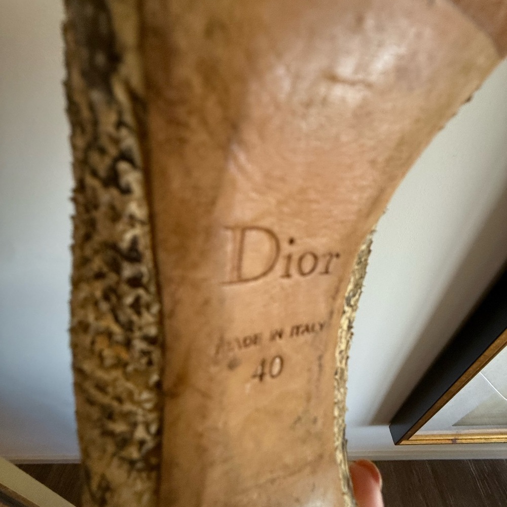 Dior Gold python Peep-Toe Heels - Picture 5 of 5
